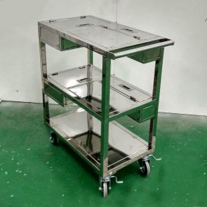 Xe đẩy hàng 3 tầng có ngăn kéo