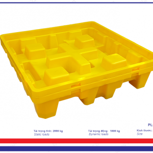 mặt trong Pallet nhựa chống tràn dầu Kích thước: 1300 x 1300 x 300 mm